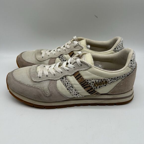 Gola Women’s Daytona Safari Sneakers Size 10 Animal Print Suede Mesh Fabric - Picture 1 of 12